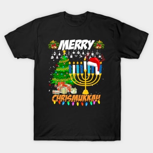 Merry Chrismukkah Shirt Christmas Hanukkah Chanukiah Gift T-Shirt T-Shirt